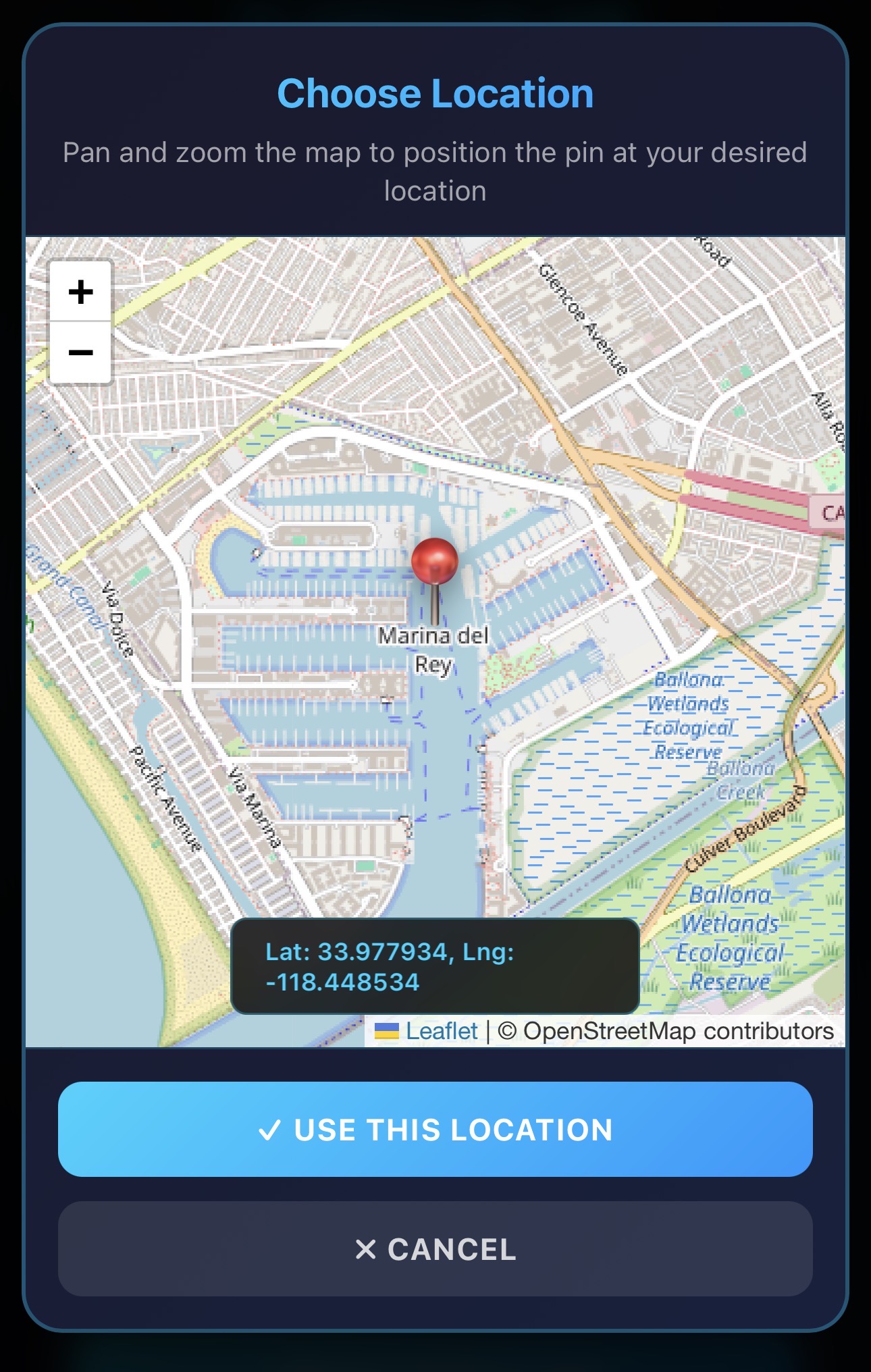 Drop your content at a GPS location